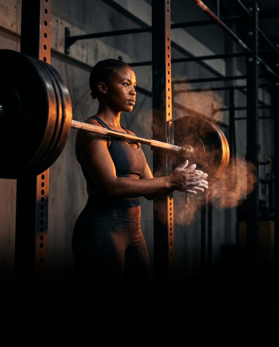 Athlete training in a gym